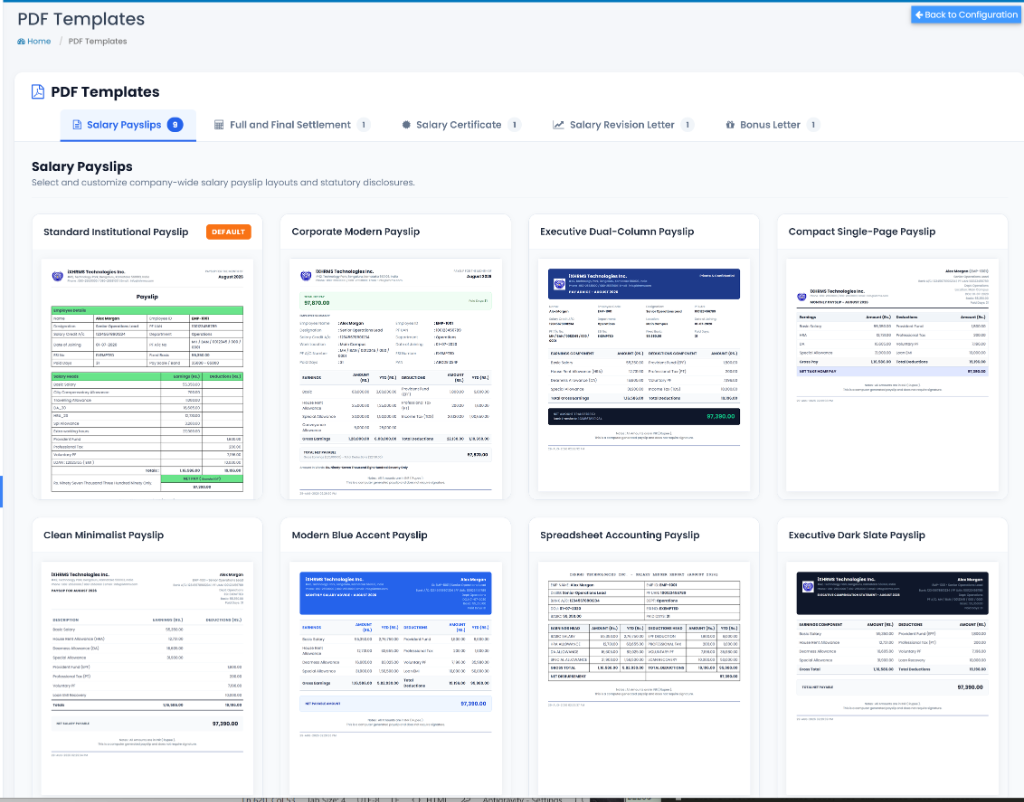 PDF Payslip Style Template Builder